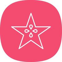Star Fruit Line Curve Icon Design vector