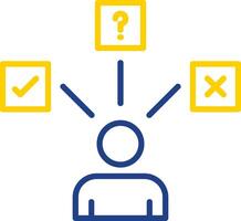 Decide Line Two Colour Icon Design vector