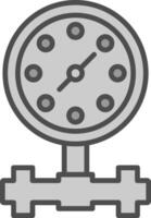 Pressure Gauge Line Filled Greyscale Icon Design vector