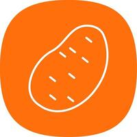 Potato Line Curve Icon Design vector