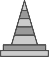 Traffic Cone Line Filled Greyscale Icon Design vector