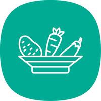 Vegetables Line Curve Icon Design vector