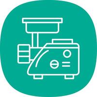 Meat Grinder Line Curve Icon Design vector