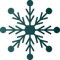 icono de gradiente de glifo de copo de nieve vector