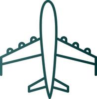 Plane Line Gradient Icon vector