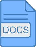 DOCS File Format Line Filled Blue Icon vector