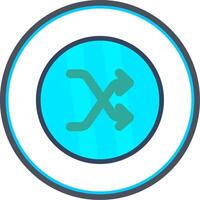 Shuffle Flat Circle Icon vector