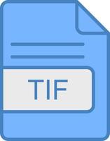 TIF File Format Line Filled Blue Icon vector