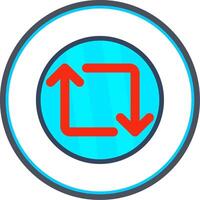 Loop Flat Circle Icon vector