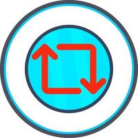 Loop Flat Circle Icon vector