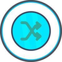 Shuffle Flat Circle Icon vector