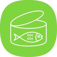 Tuna Line Curve Icon Design vector