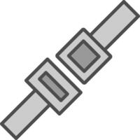 Seat Belt Line Filled Greyscale Icon Design vector