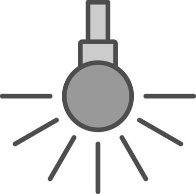 Headlight Line Filled Greyscale Icon Design