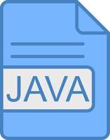 JAVA File Format Line Filled Blue Icon vector