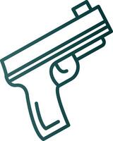 pistola línea degradado icono vector