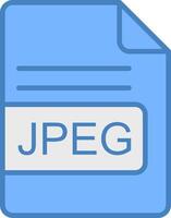 JPEG File Format Line Filled Blue Icon vector