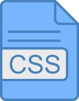 CSS File Format Line Filled Blue Icon vector