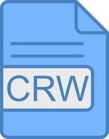 CRW File Format Line Filled Blue Icon vector