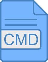 CMD File Format Line Filled Blue Icon vector