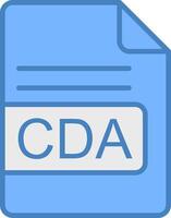 CDA File Format Line Filled Blue Icon vector