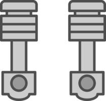 Pistons Line Filled Greyscale Icon Design vector