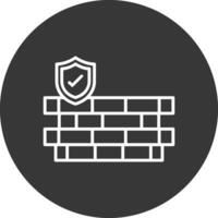 Wall Security Line Inverted Icon Design vector