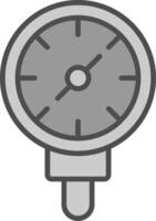 Pressure Gauge Line Filled Greyscale Icon Design vector