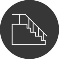 escalera línea invertido icono diseño vector