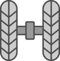 Wheel Alignment Line Filled Greyscale Icon Design vector
