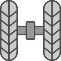 Wheel Alignment Line Filled Greyscale Icon Design vector