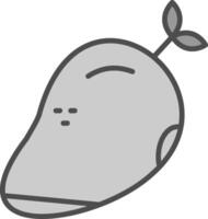 Mango Line Filled Greyscale Icon Design vector