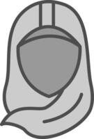 Hijab Line Filled Greyscale Icon Design vector