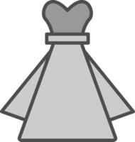 Dress Line Filled Greyscale Icon Design vector