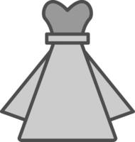 Dress Line Filled Greyscale Icon Design vector