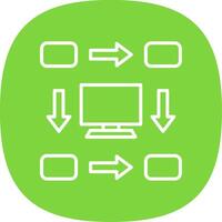 Workflow Line Curve Icon Design vector