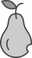 Pear Line Filled Greyscale Icon Design vector