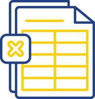 Excel Line Two Colour Icon Design vector