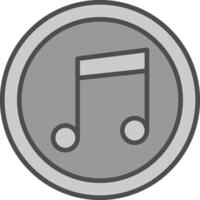 Music Note Line Filled Greyscale Icon Design vector