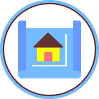 Blueprint Flat Circle Icon vector