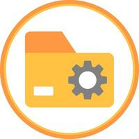 Folder Management Flat Circle Icon vector