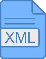 XML File Format Line Filled Blue Icon vector