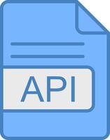 API File Format Line Filled Blue Icon vector