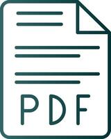 icono de degradado de línea de pdf vector