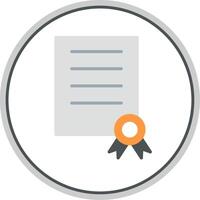 Certficate Flat Circle Icon vector