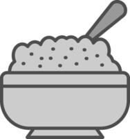 Curry Rice Line Filled Greyscale Icon Design vector