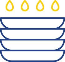 Dishes Line Two Colour Icon Design vector