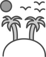 Island Line Filled Greyscale Icon Design vector