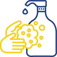 Hand Wash Line Two Colour Icon Design vector