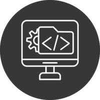 software desarrollo línea invertido icono diseño vector